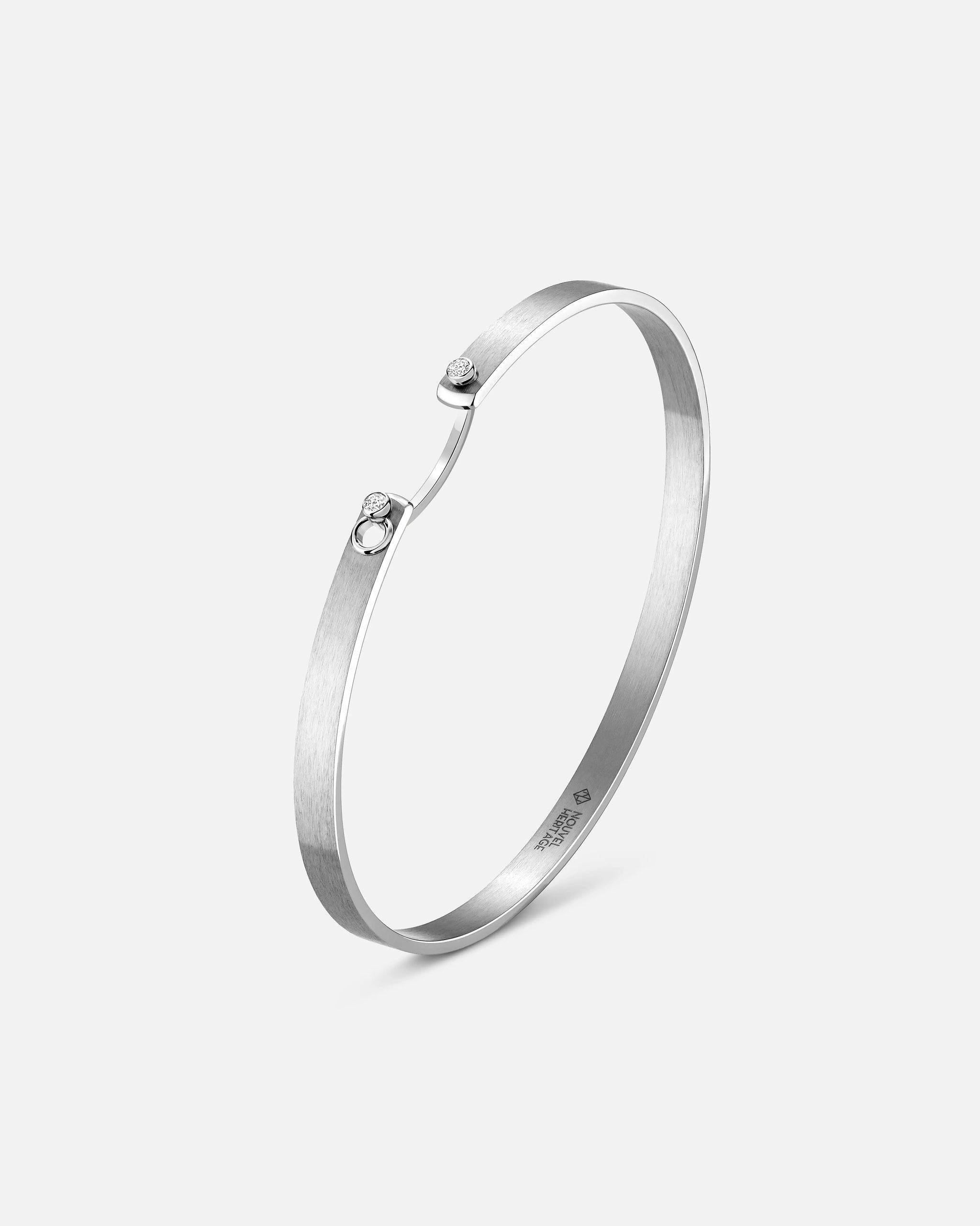 Paris From The Sky Mood Bangle in White Gold - 1 - Nouvel Heritage