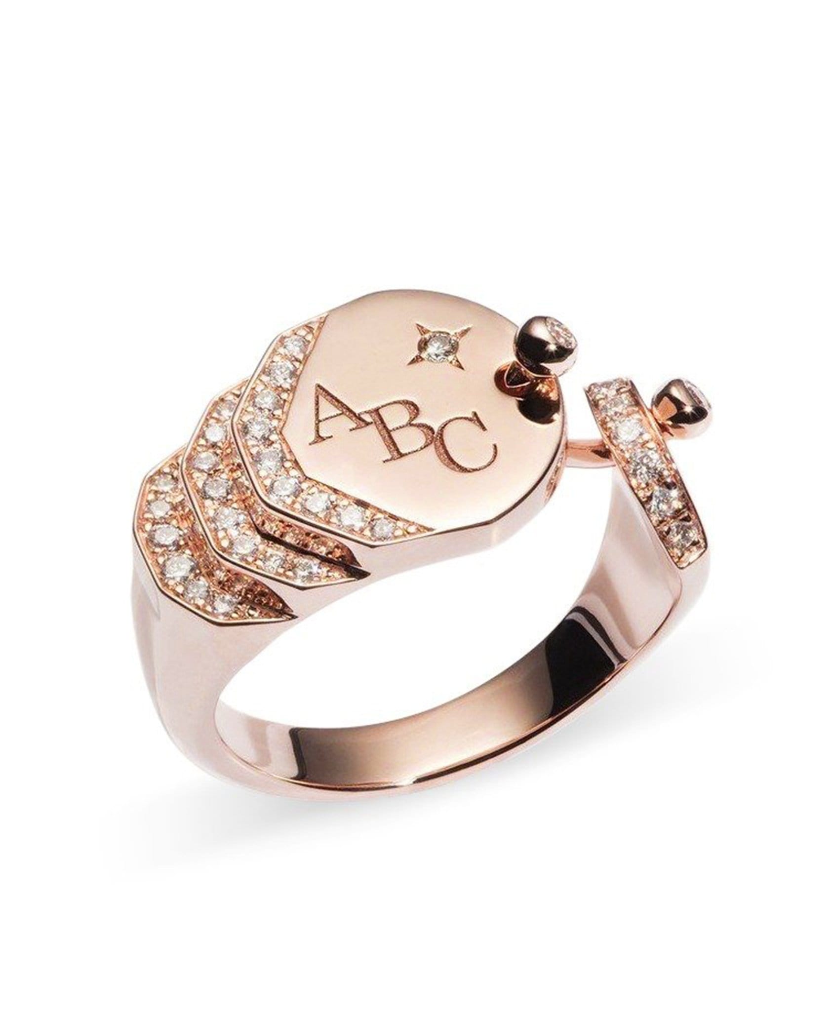 Diamond Signet Ring: Discover Luxury Fine Jewelry | Nouvel Heritage || Rose Gold