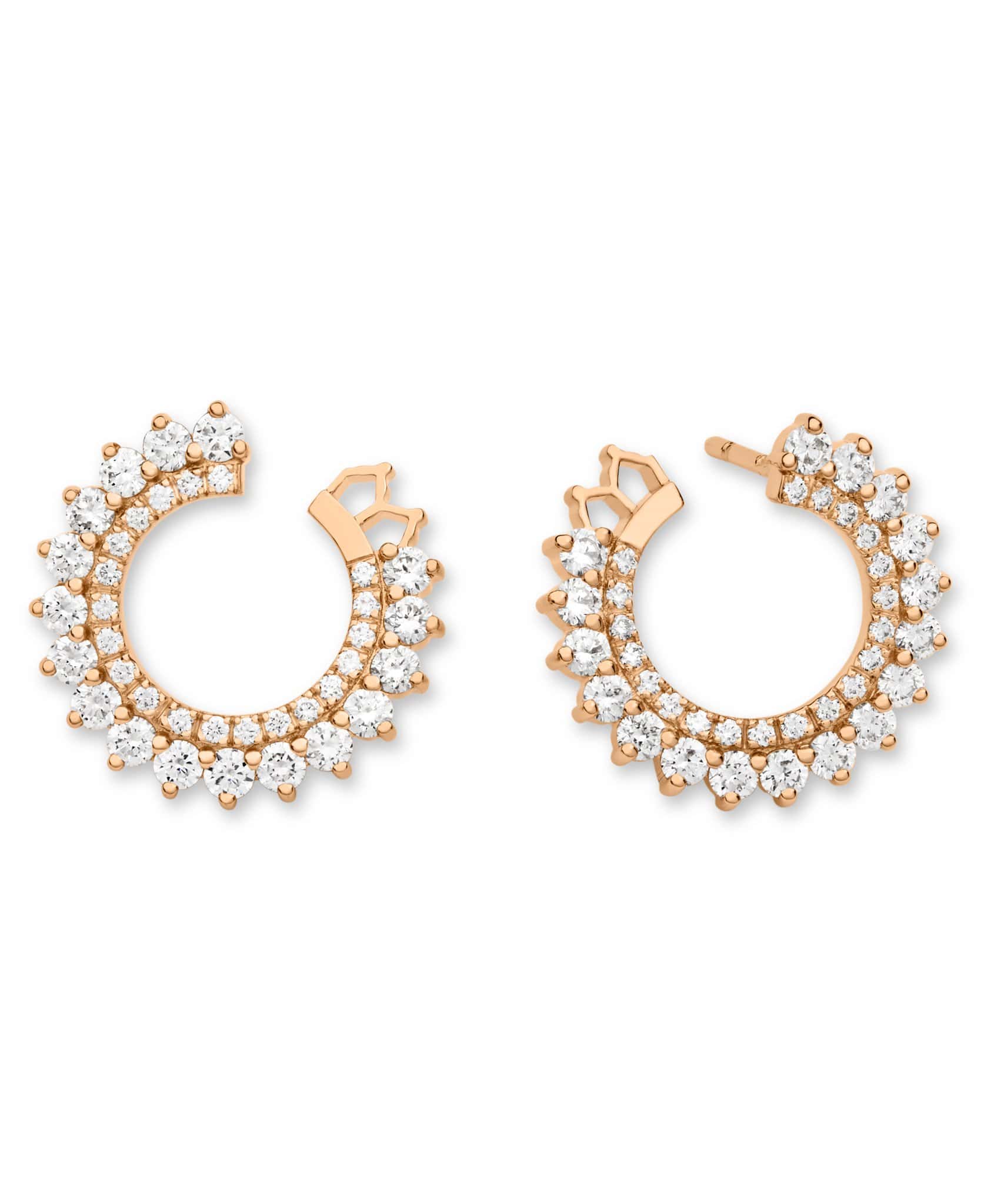 Double Diamond Earrings: Discover Luxury Fine Jewelry | Nouvel Heritage || Rose Gold