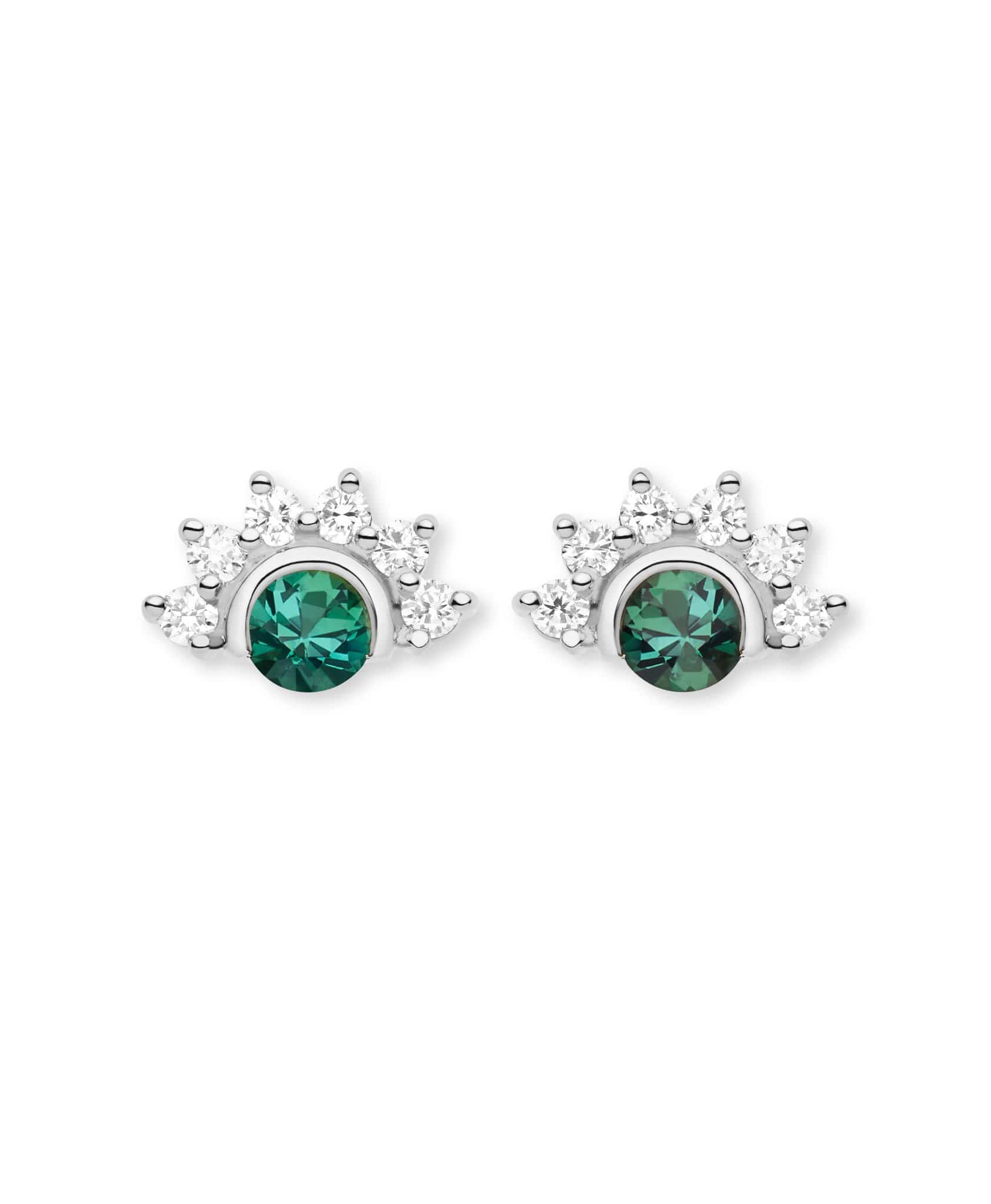Green Tourmaline Studs: Discover Luxury Fine Jewelry | Nouvel Heritage || White Gold