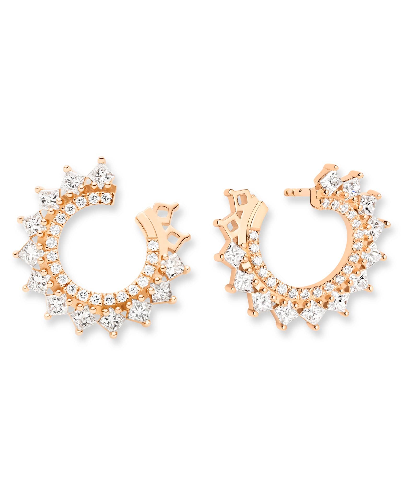 Princess Diamond Earrings: Discover Luxury Fine Jewelry | Nouvel Heritage || Rose Gold