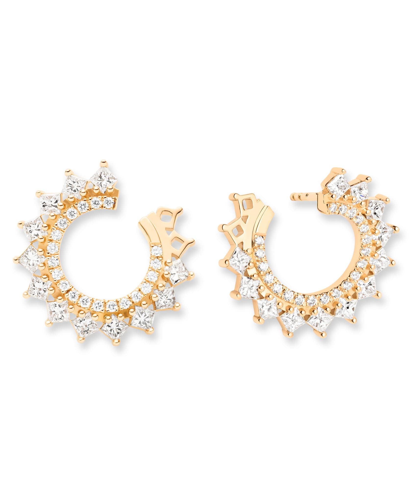 Princess Diamond Earrings: Discover Luxury Fine Jewelry | Nouvel Heritage || Yellow Gold