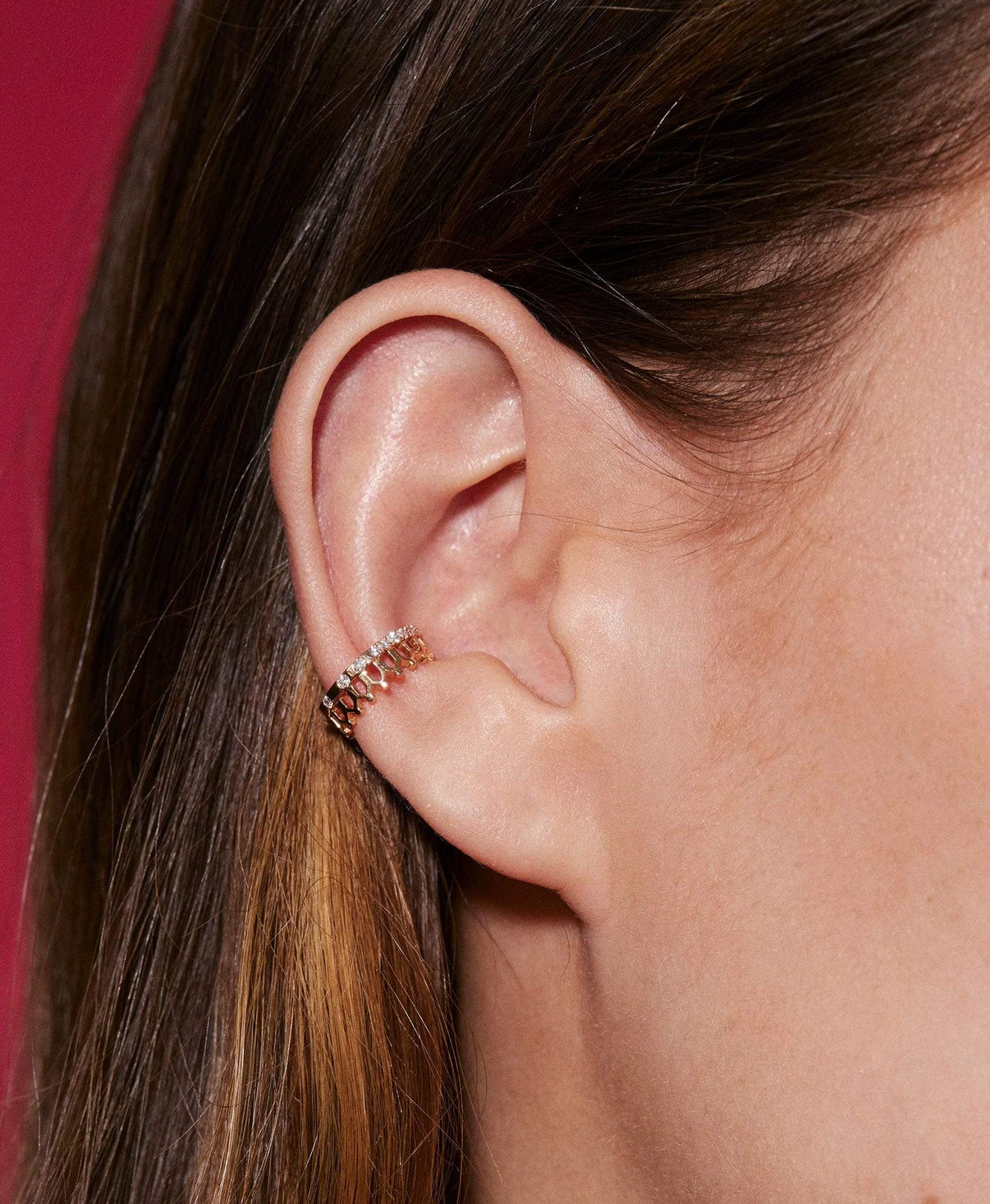 Simple Some Diamond Ear Cuff: Discover Luxury Fine Jewelry | Nouvel Heritage || White Gold